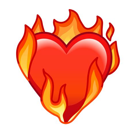 Heart in fire Large size icon for emoji smile 19816461 Vector Art at ...