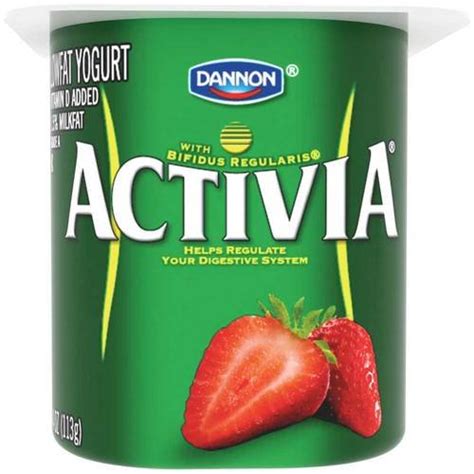 Activia Strawberry Probiotic Yogurt, 4 Ounce -- 24 per case.- Buy ...