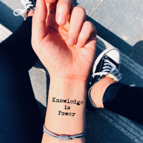 Knowledge Is Power Temporary Tattoo Sticker - OhMyTat