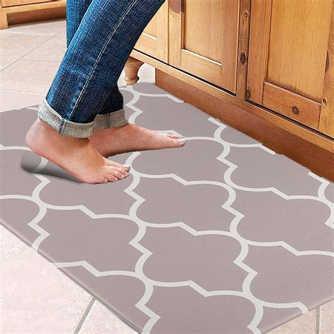 30"x18" Kitchen PVC Mat Cushioned Anti-Fatigue Kitchen Rug, Non Slip ...