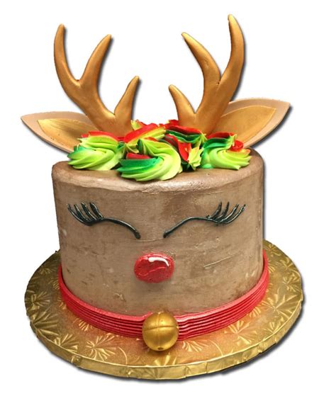 Reindeer Cake with Fondant Decor with Chocolate Buttercream Frosting ...