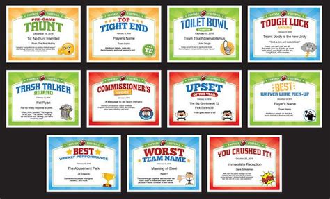 Fantasy Football Certificates (With images) | Fantasy football gifts, Football awards, Fantasy ...