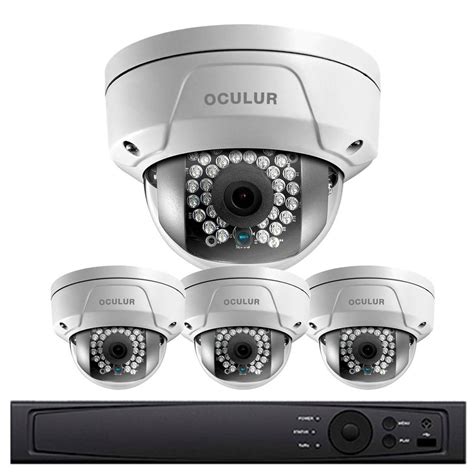 Dome IP Security Camera System - 4 Camera, Outdoor, 4MP Full HD, 1TB Storage, Night Vision ...