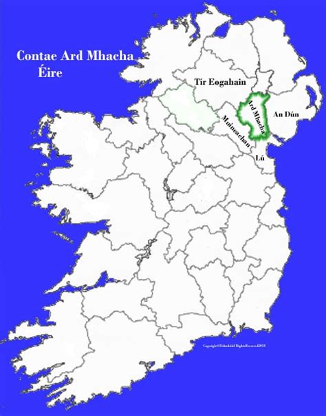 Armagh county map and flag Ireland