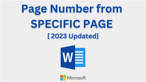 Page Numbers Starting at a Specific Page in Microsoft Word [ 2023 Updated ]