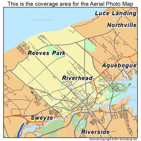 Aerial Photography Map of Riverhead, NY New York