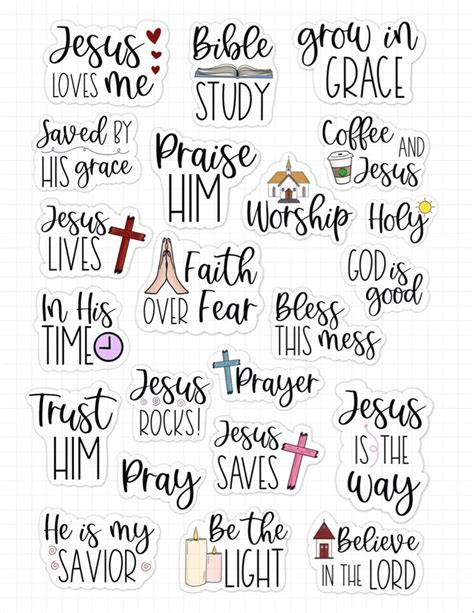 FAITH QUOTES Digital Planner Stickers, Bible Journal Stickers ...