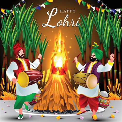 Celebrate Lohri Festival Party 4600753 Vector Art at Vecteezy