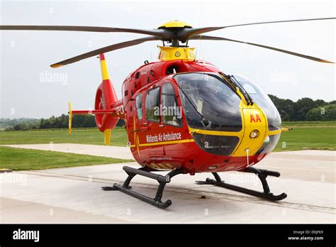 A Eurocopter EC135 helicopter used by the East Midlands Air Ambulance ...