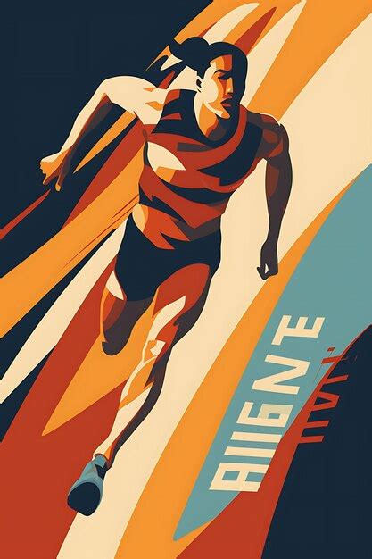 Premium AI Image | Poster Design of 1500 Meter Freestyle Speed and Focus Warm Toned Color Scheme ...