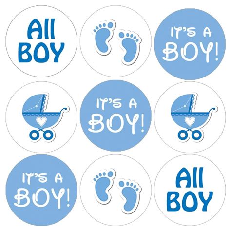 Blue It’s a Boy Baby Shower Party Favor Stickers - 180 Count - Solid - Distinctivs - Walmart.com