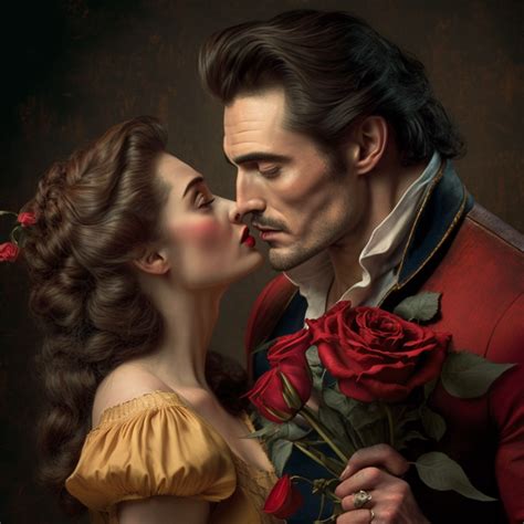 Gaston and Belle kissing by mkewx on DeviantArt