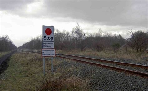 Stop sign for railway © Steve Fareham :: Geograph Britain and Ireland