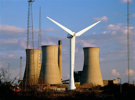 Wind Turbine At Richborough Power Station Photograph by Martin Bond/science Photo Library - Fine ...