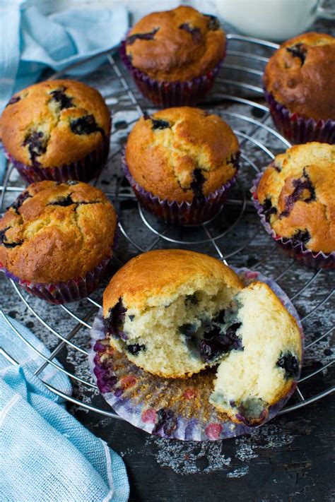 Greek yogurt blueberry muffins (low sugar recipe) - Scrummy Lane