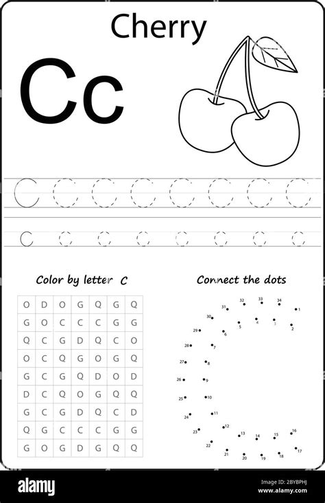 letter C. Alphabet letter. Worksheet. Task for kids. learning letters Stock Vector Image & Art ...