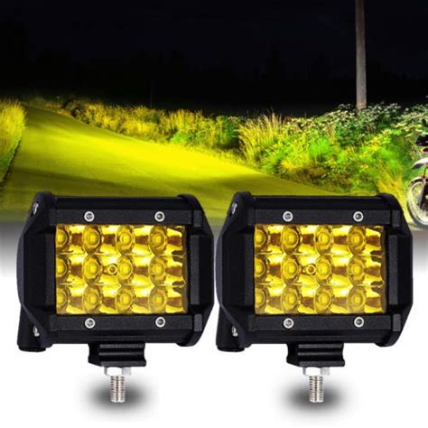 4 Inch LED Pods Super Bright 144W Quad Row LED Work Light Pods Spot ...