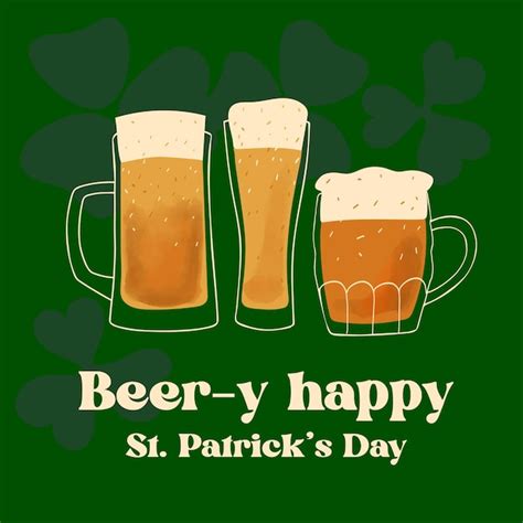 Premium Vector | Happy st patrick s day greeting card with stylized ...