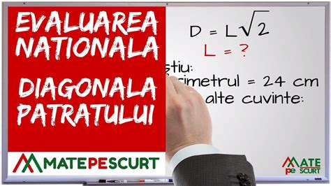 Evaluarea Nationala – diagonala patratului - YouTube