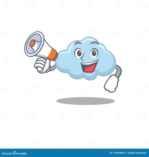 Cartoon Character of Blue Cloud Having a Megaphone Stock Vector - Illustration of character ...