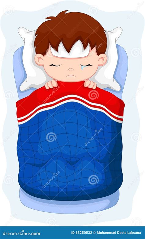 Sick Man Lying In A Hospital Bed Cartoon Vector | CartoonDealer.com #130809503