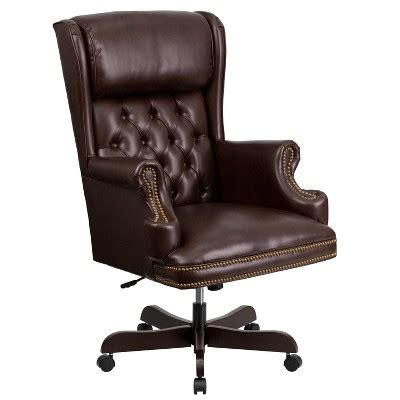 High Back Traditional Leathersoft Tufted Executive Ergonomic Office ...