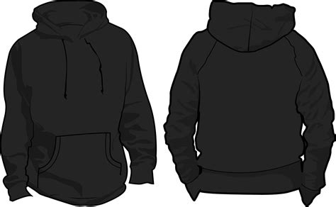 10 Pullover Hoodie Template Images - Black Blank Hoodie Template, Black ...