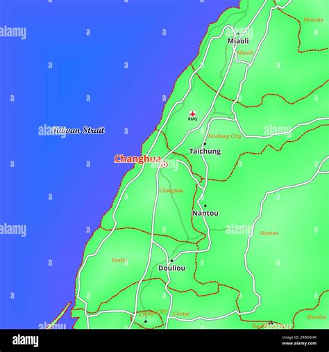 Map of Changhua City in Taiwan Stock Photo - Alamy