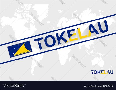 Tokelau map flag and text Royalty Free Vector Image