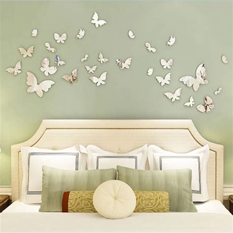 Aliexpress.com : Buy 12pcs/set Home Decor Mirror Sliver 3D Butterfly Wall Stickers Party Wedding ...