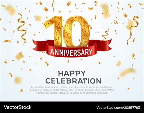 10 years anniversary banner template tenth Vector Image