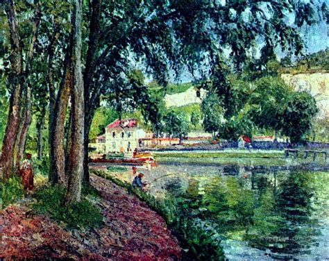 summer fishing Camille Pissarro scenery Painting in Oil for Sale