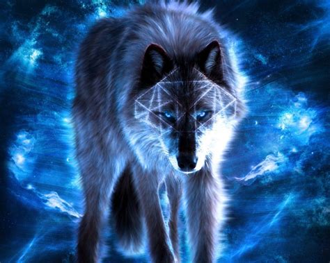 Spirit Wolf Wallpapers - Top Free Spirit Wolf Backgrounds - WallpaperAccess | Wolf with blue ...