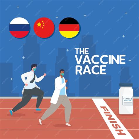 Premium Vector | The race between country, for developing coronavirus covid 19 vaccine, doctors ...