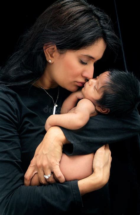 Mother and Newborn Baby stock image. Image of black, arms - 18027245