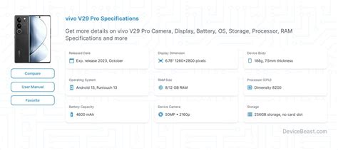 vivo V29 Pro Specifications | DeviceBeast.com