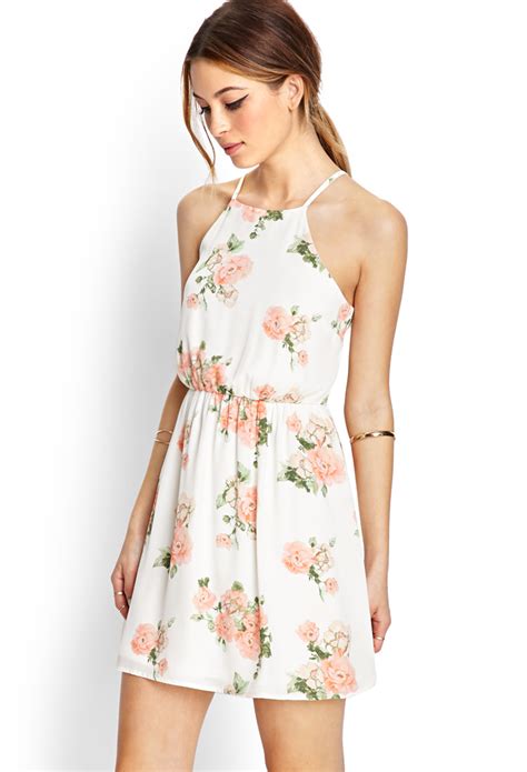 Lyst - Forever 21 Blooming Floral Fit Flare Dress in White