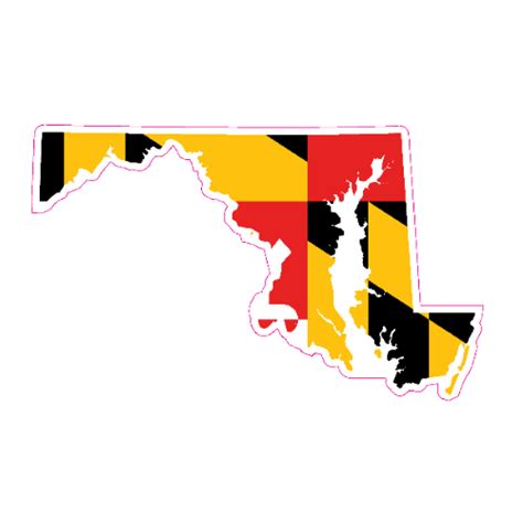 Maryland Flag State Shaped Sticker - U.S. Custom Stickers