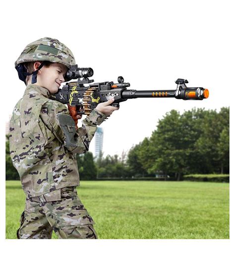 Musical Army Style Toy Machine 71 CM Long Gun for Kids (Multi color) - Buy Musical Army Style ...