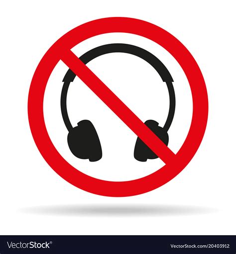 No headphones signs on white background Royalty Free Vector