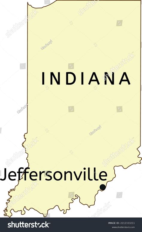 Jeffersonville City Location On Indiana Map Stock Vector (Royalty Free ...