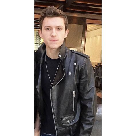 chaos walking tom holland leather jacket | Tom holland, Holland ...