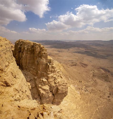 Sandstone Cliffs at the Ramon Crater Stock Image - Image of east ...