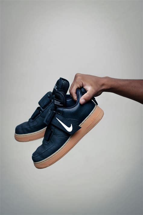 Pair of Black Nike Air Force 1 Low-top Sneakers · Free Stock Photo
