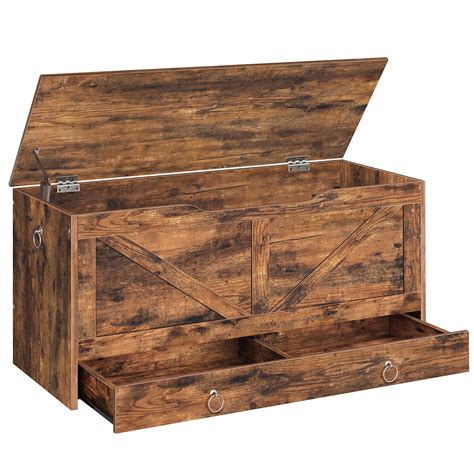 HOOBRO Storage Chest, Storage Trunk with Drawer, Wooden Storage Bench ...