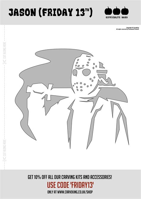 Printable Jason Pumpkin Stencil