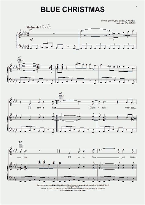 Blue Christmas Piano Sheet Music | OnlinePianist