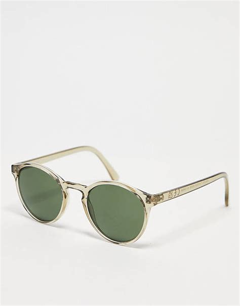 Weekday Spy round sunglasses in beige | ASOS