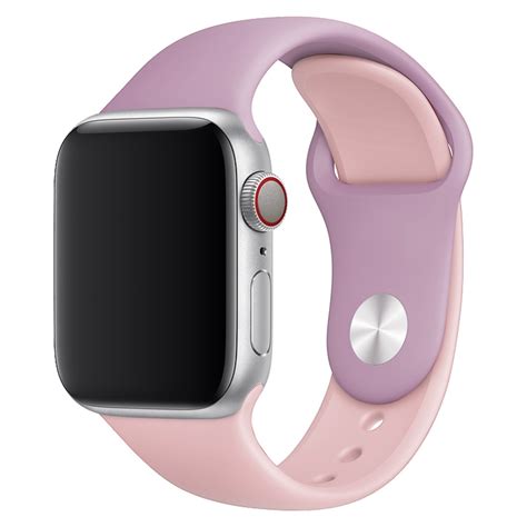 Double Colors Silicone Watch Band for Apple Watch Series 3 & 2 & 1 42mm (Purple+Light Pink ...