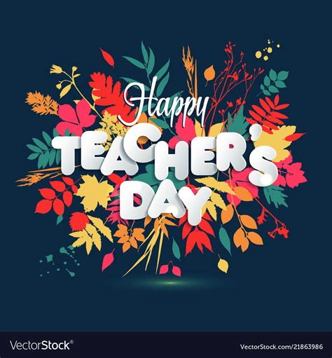 Happy teacher s day layout design with volume Vector Image